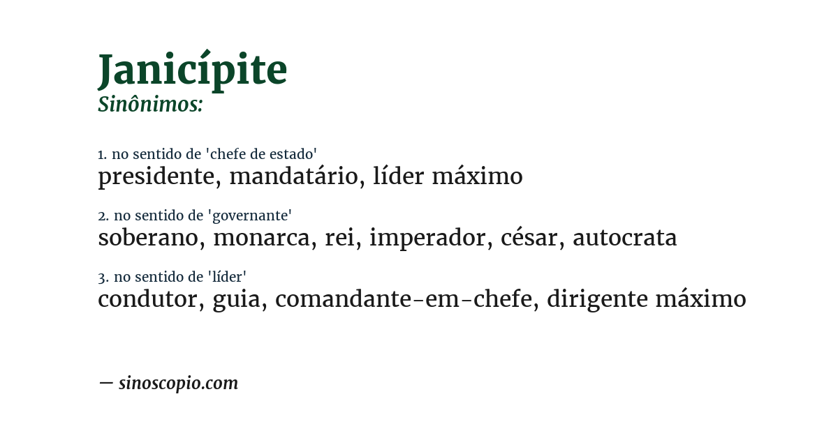 Sinônimo de janicípite