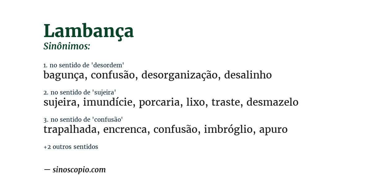 Sinônimo de lambança