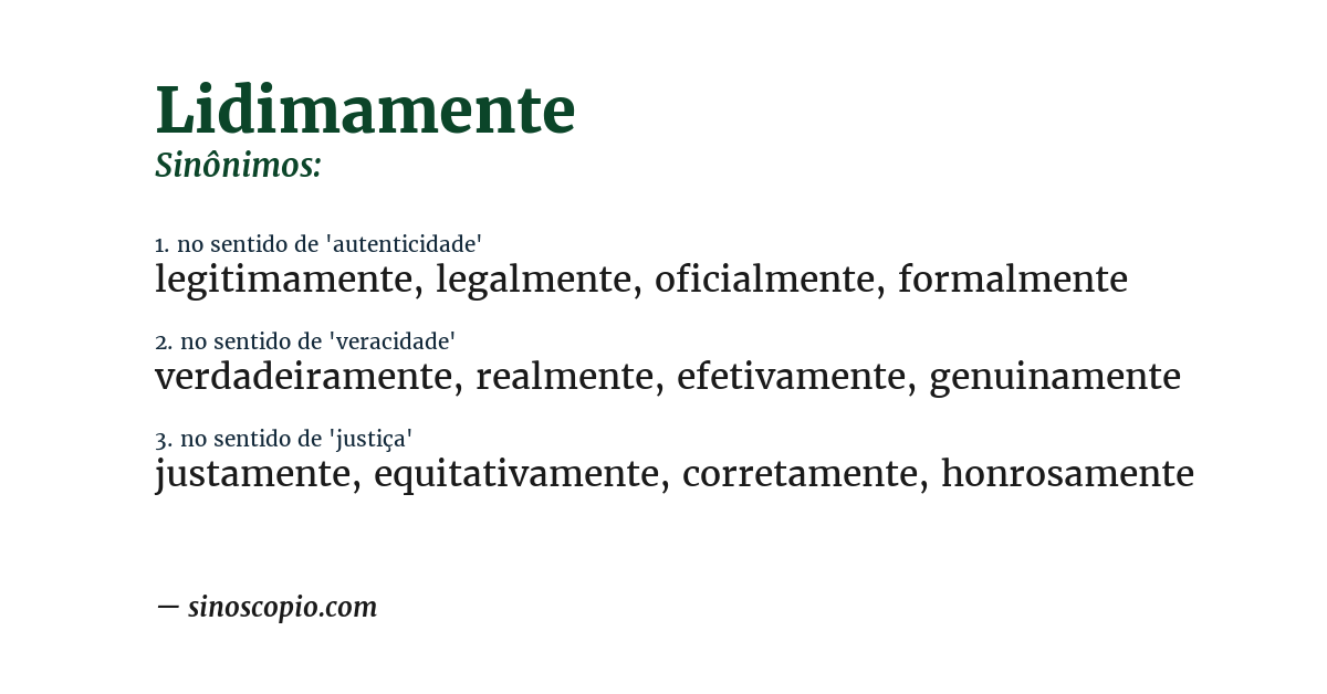 Sinônimo de lidimamente