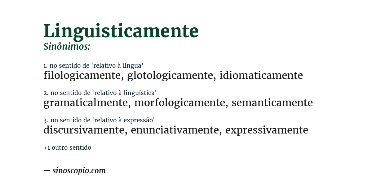 Sinônimo de linguisticamente