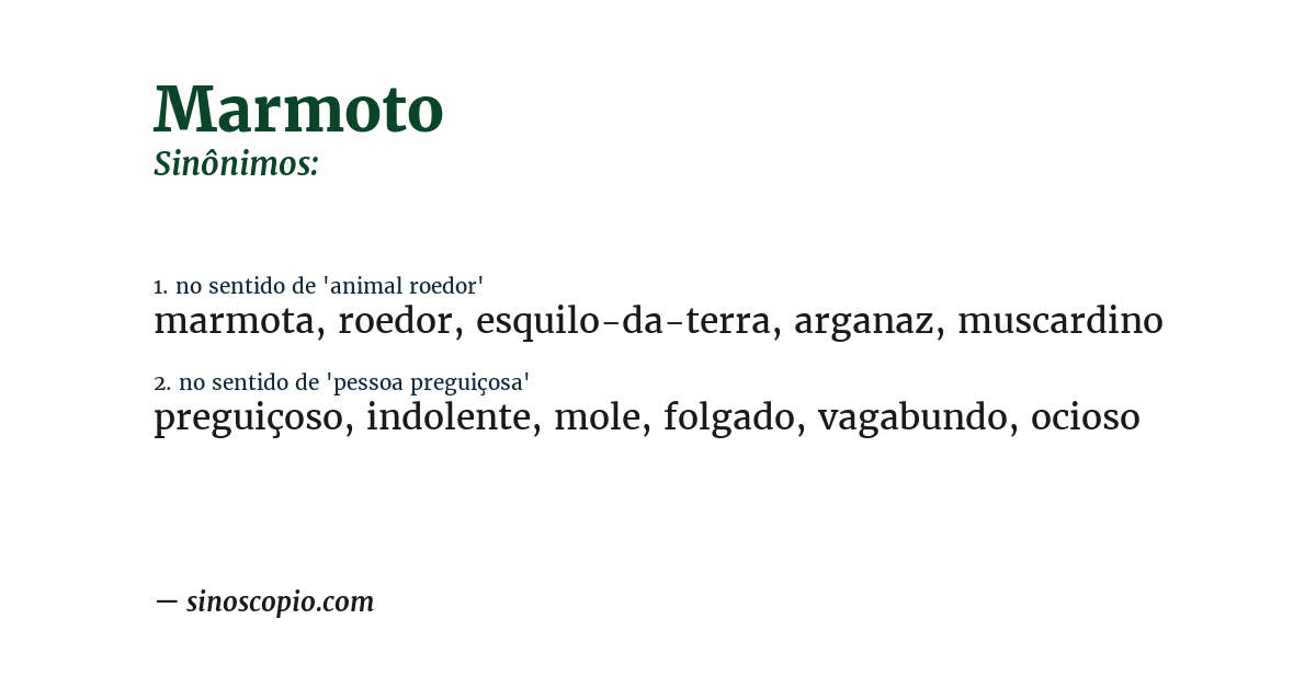 Sinônimo de marmoto