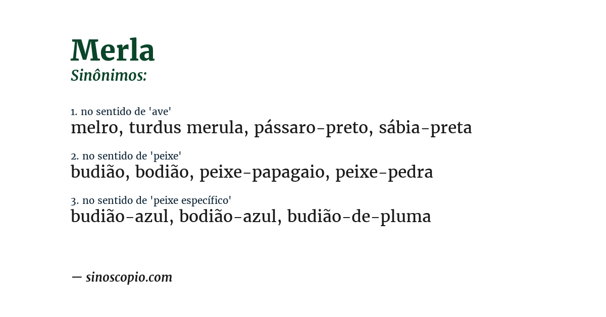 Sinônimo de merla