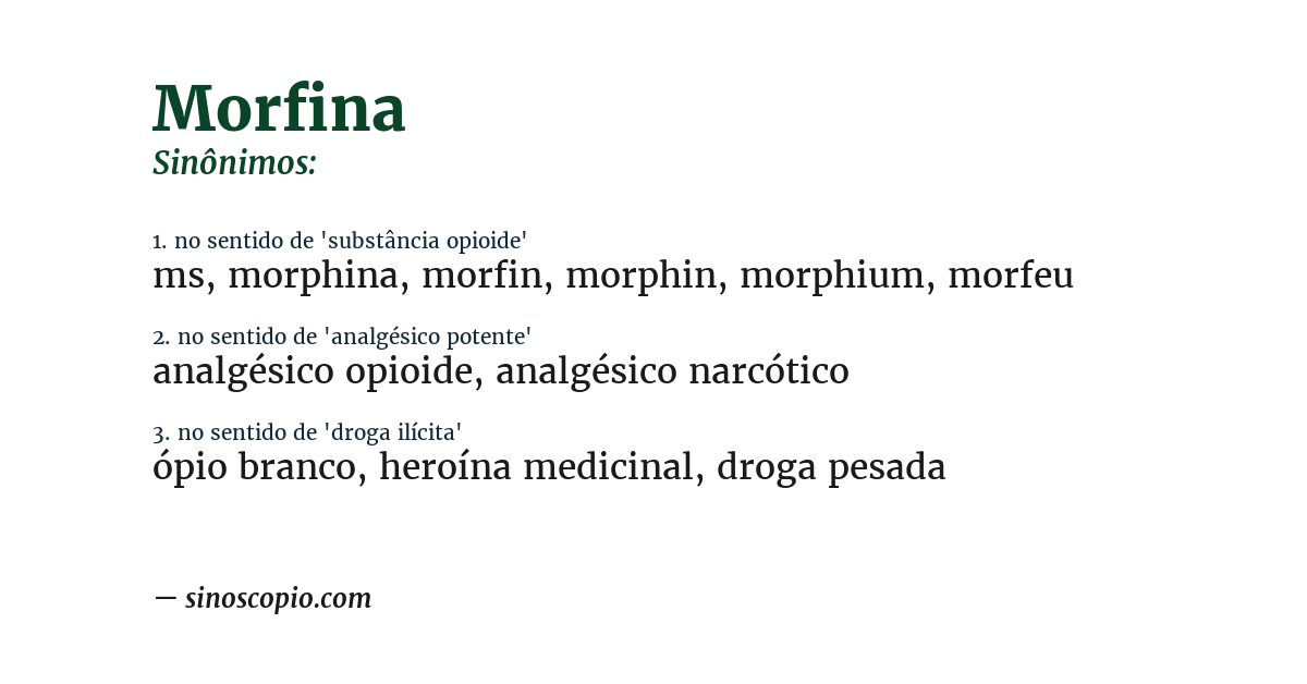 Sinônimo de morfina