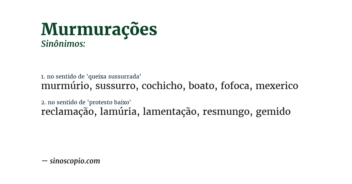 Sinônimo de murmurações