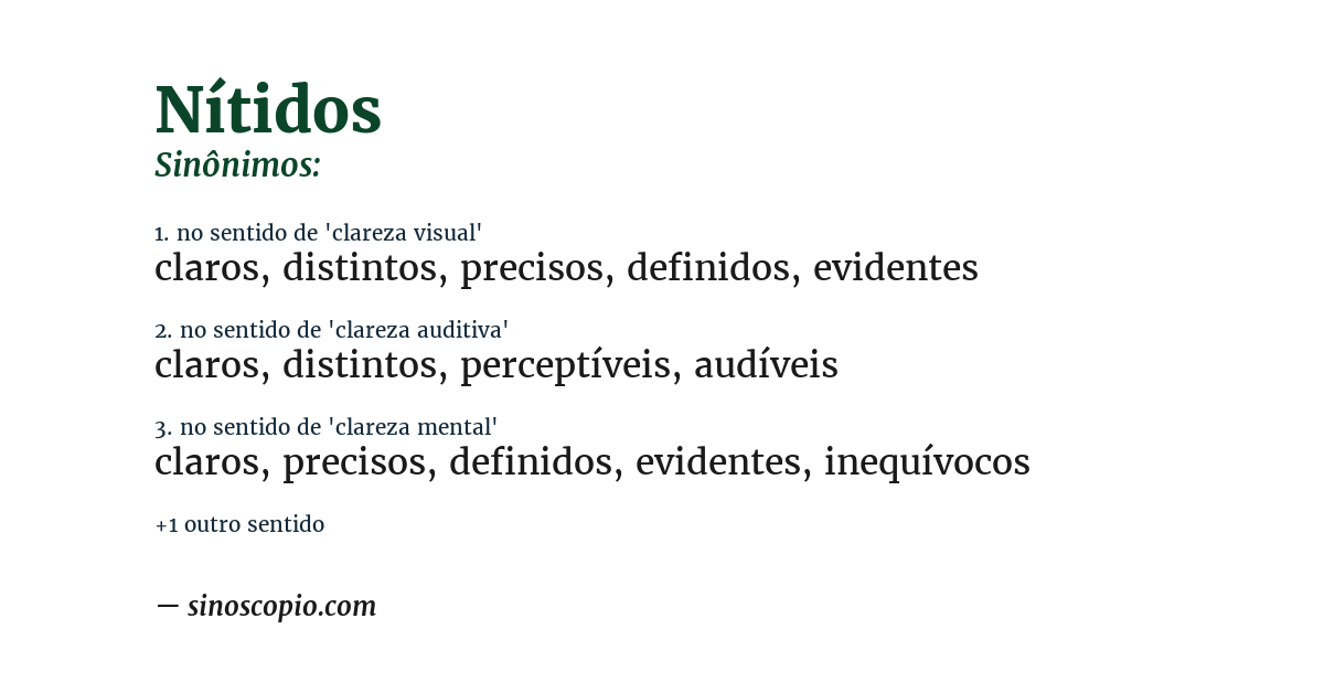 Sinônimo de nítidos