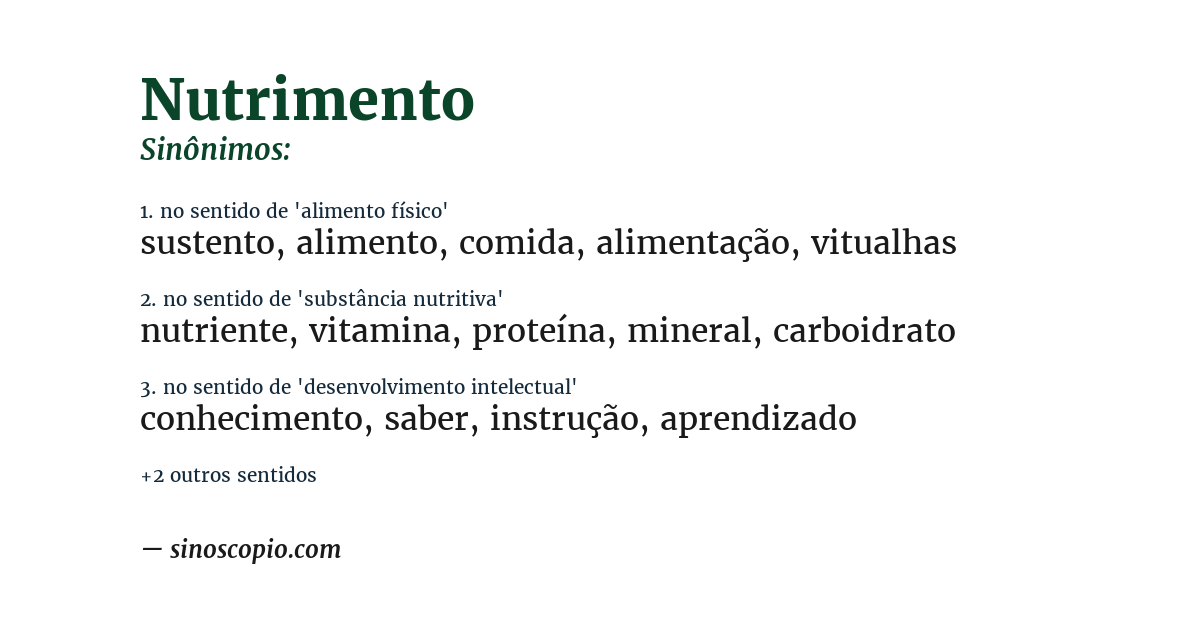 Sinônimo de nutrimento