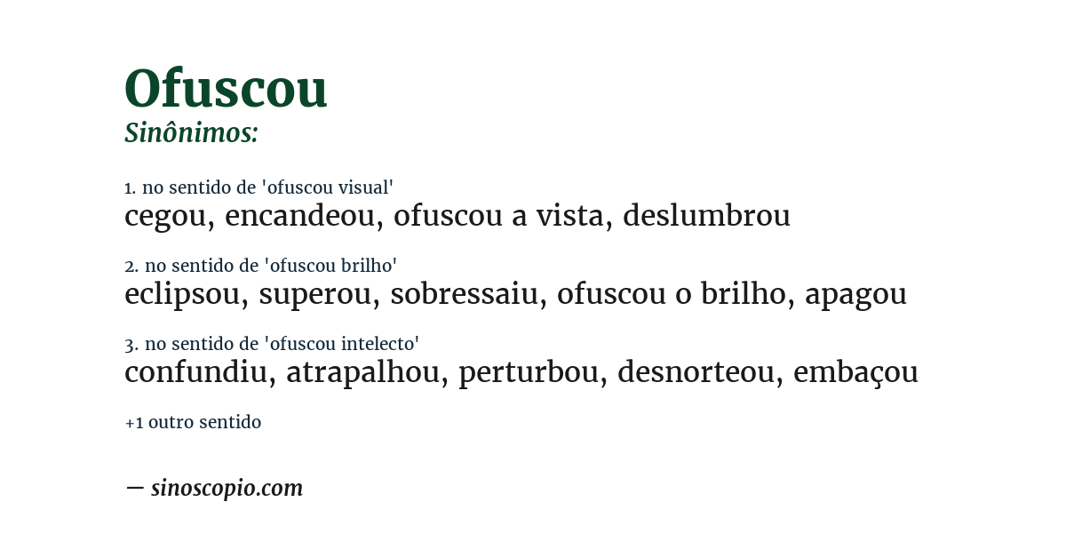 Sinônimo de ofuscou