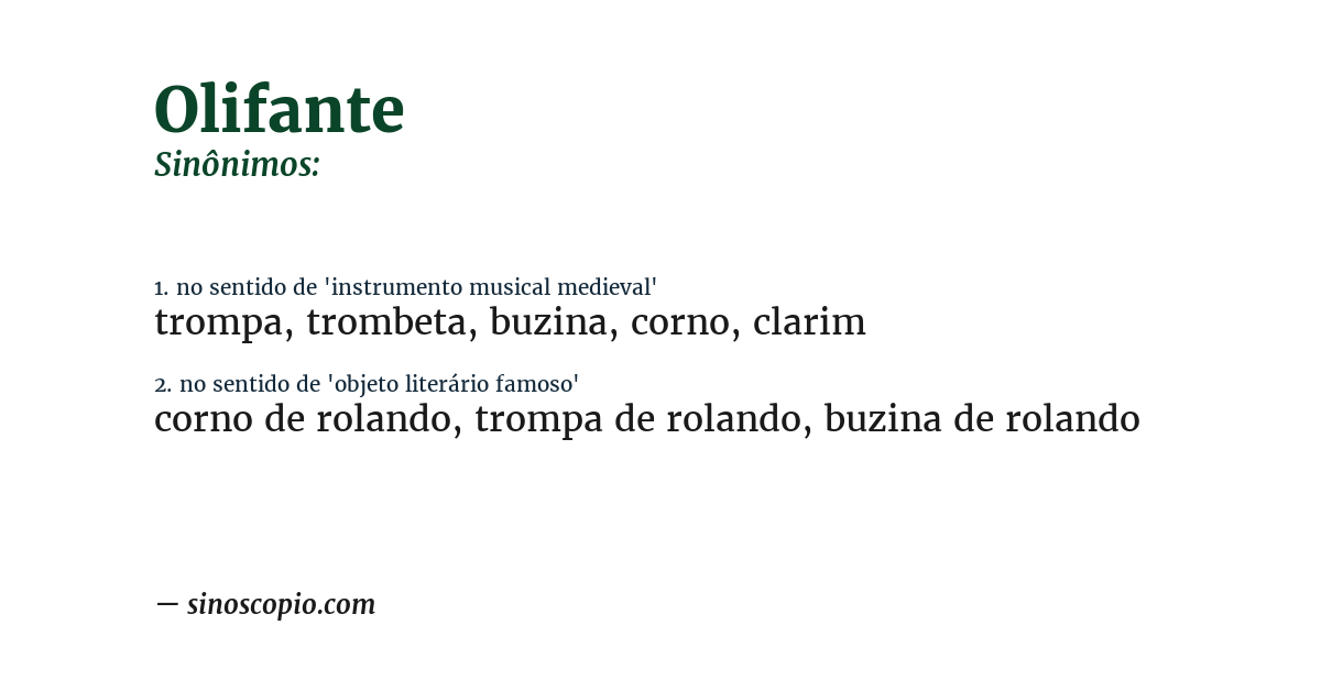 Sinônimo de olifante
