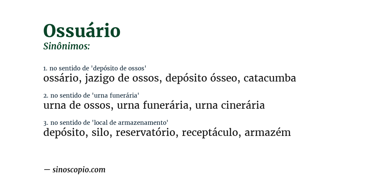 Sinônimo de ossuário