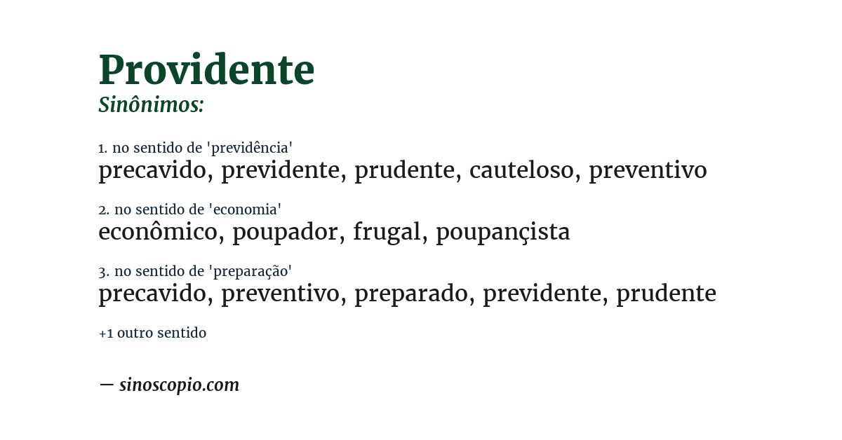 Sinônimo de providente