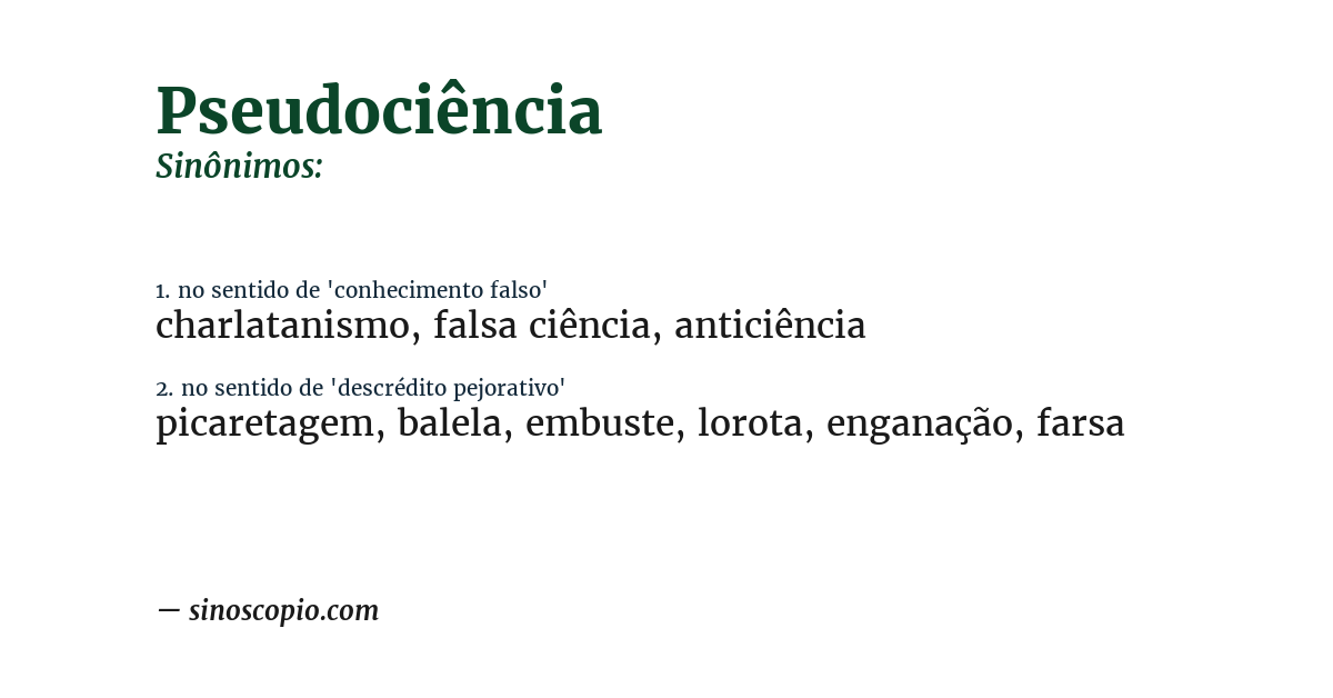 Sinônimo de pseudociência
