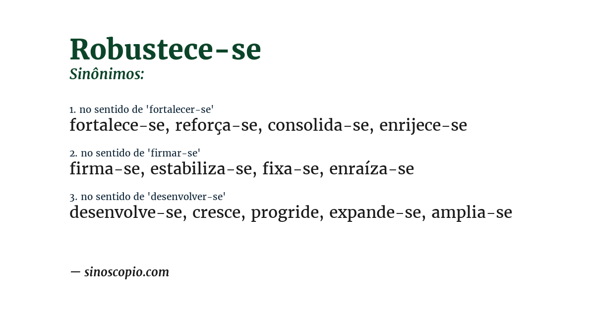 Sinônimo de robustece-se