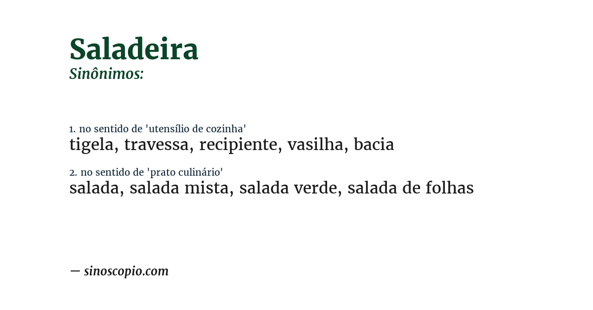 Sinônimo de saladeira