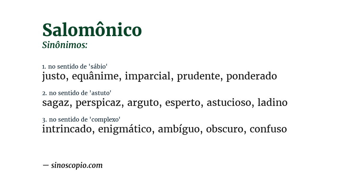 Sinônimo de salomônico