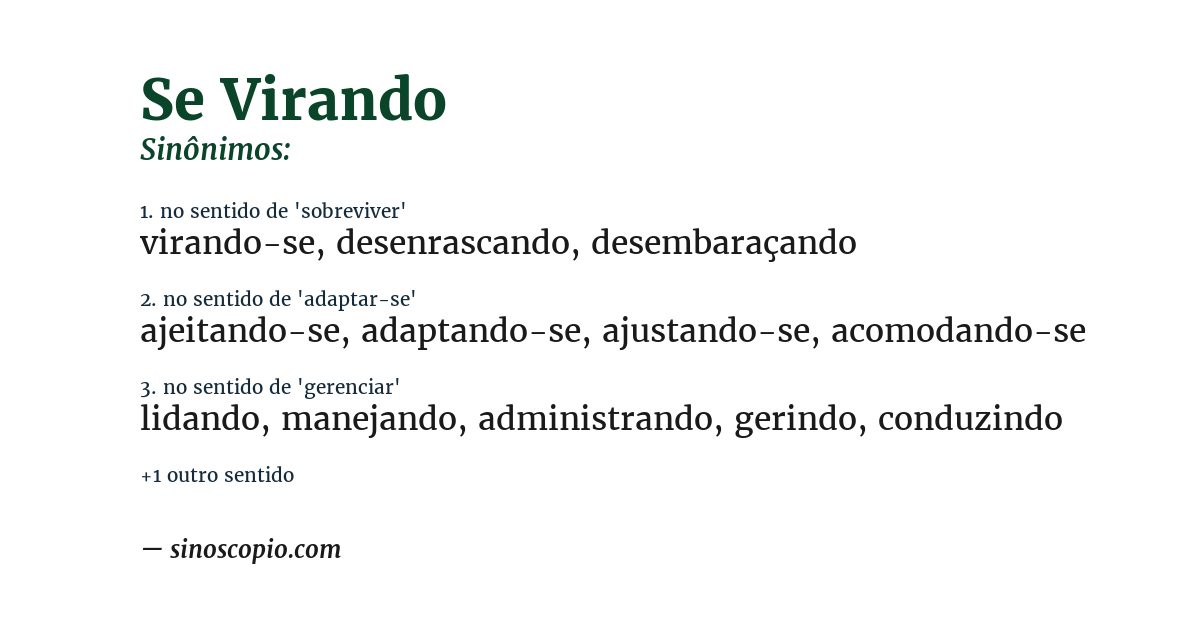 Sinônimo de se virando