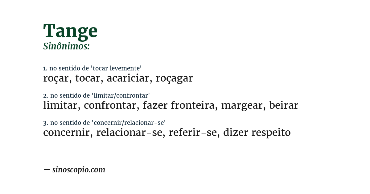 Sinônimo de tange