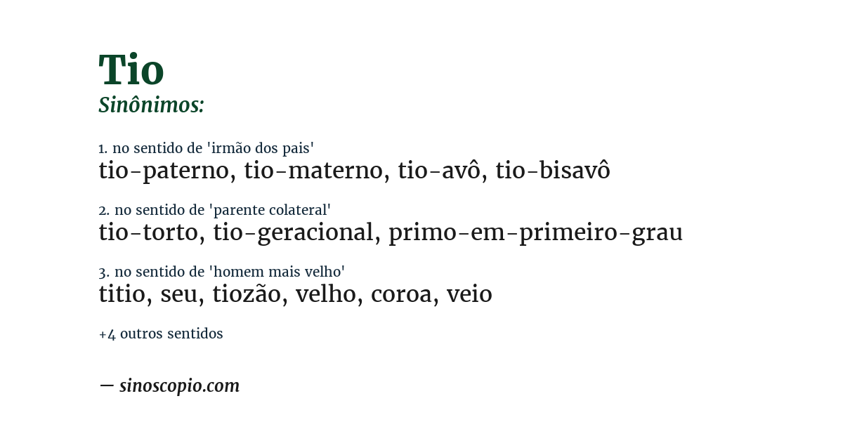Sinônimo de tio