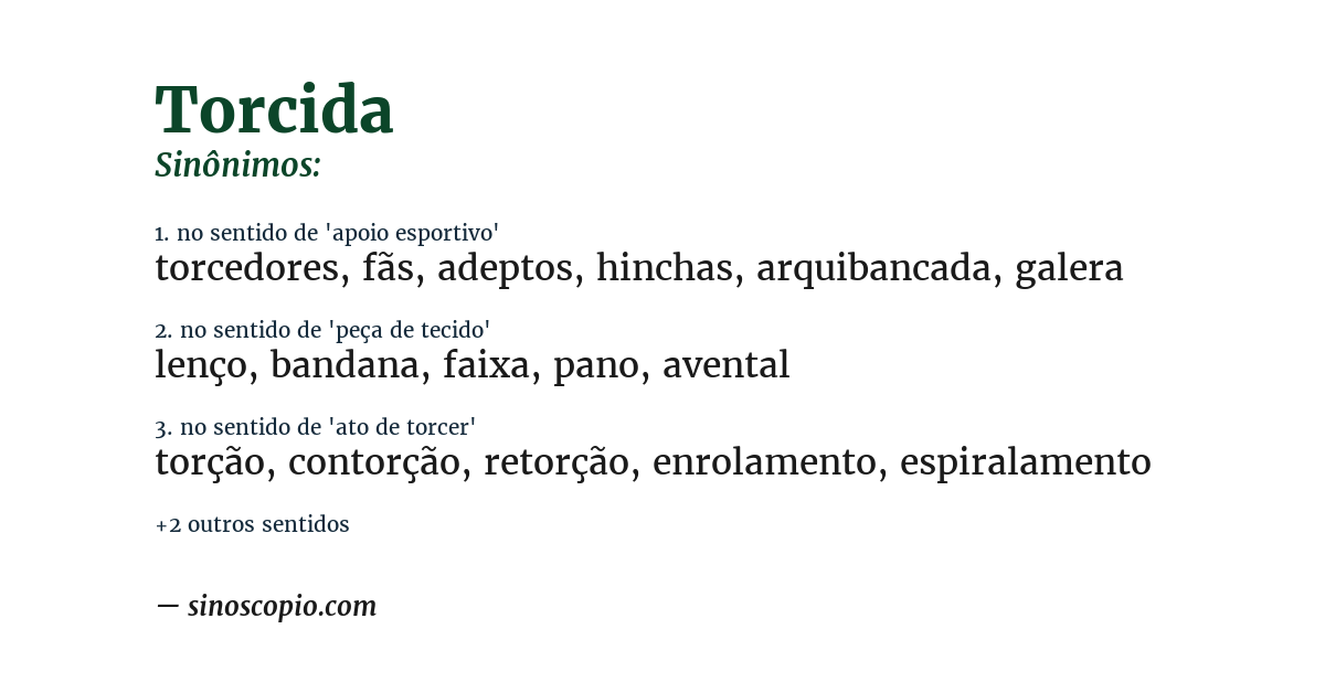 Sinônimo de torcida
