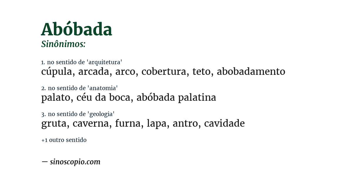 Sinônimo de abóbada