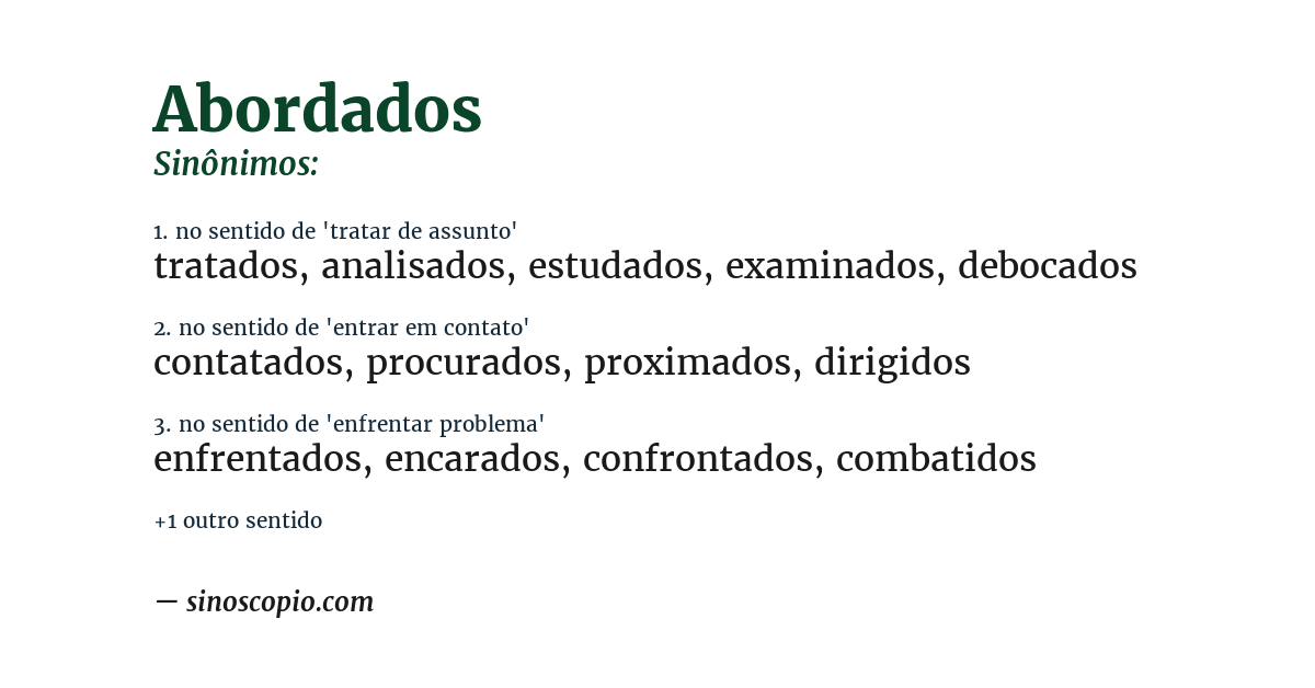 Sinônimo de abordados