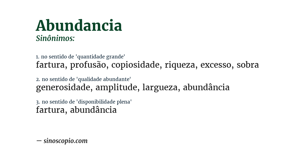 Sinônimo de abundancia