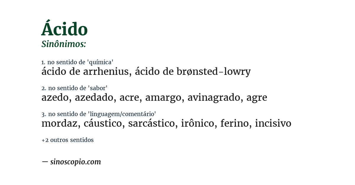 Sinônimo de ácido