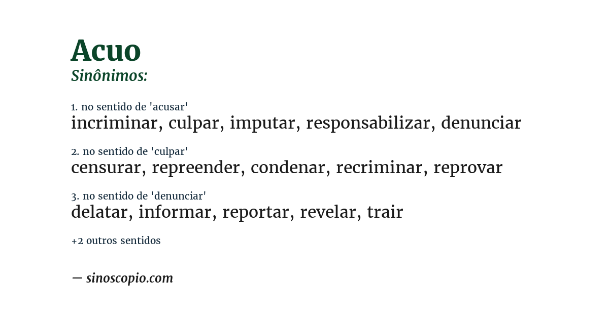 Sinônimo de acuo