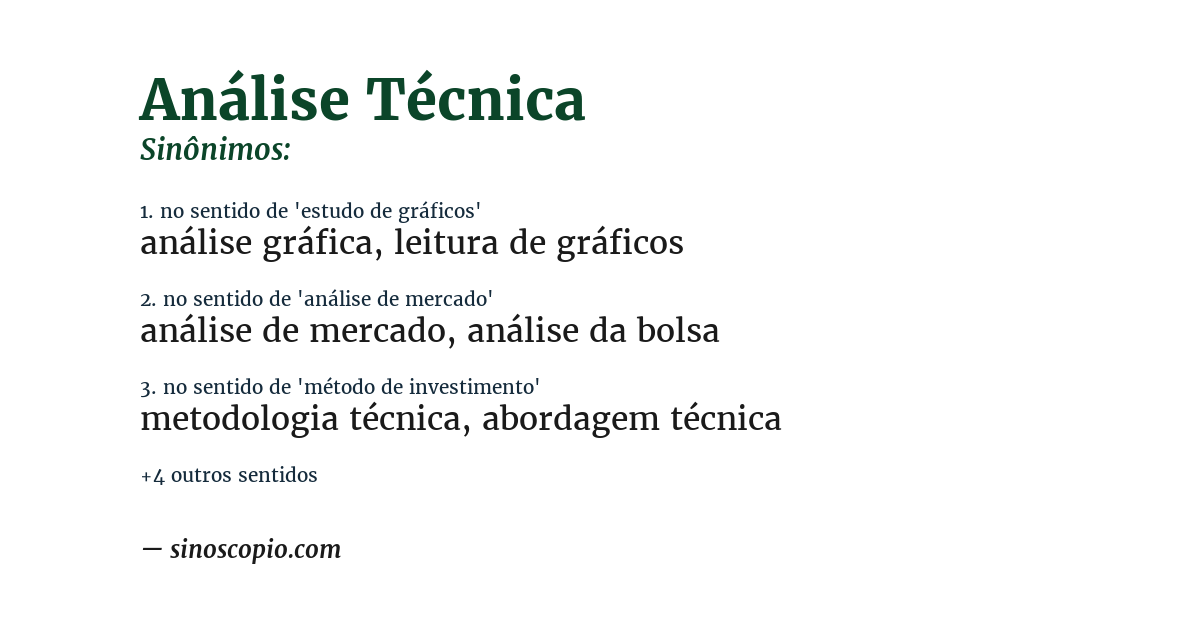 Sinônimo de análise técnica