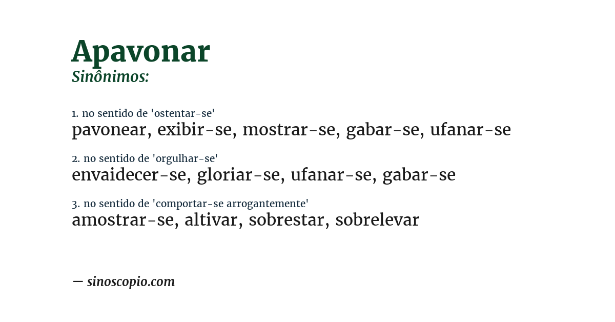 Sinônimo de apavonar