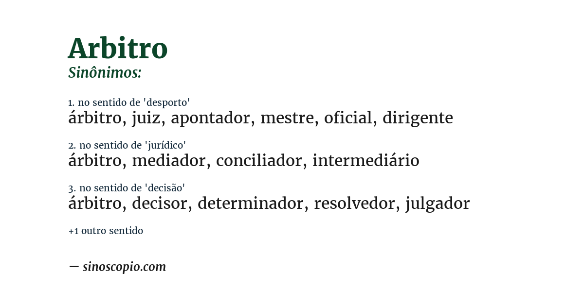 Sinônimo de arbitro
