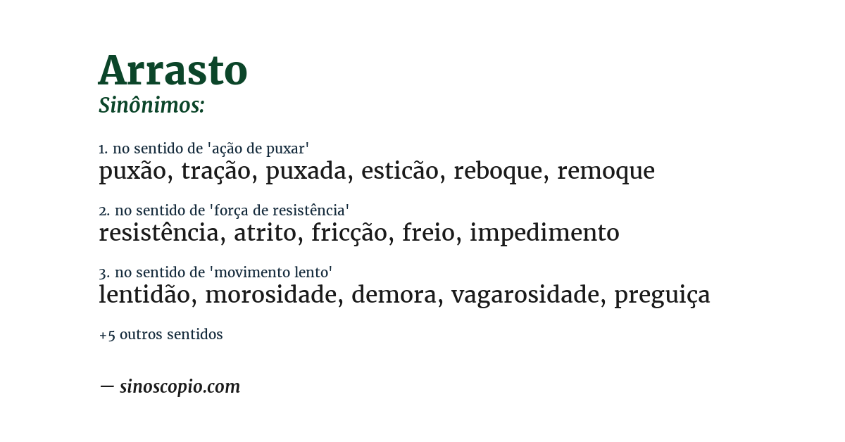 Sinônimo de arrasto