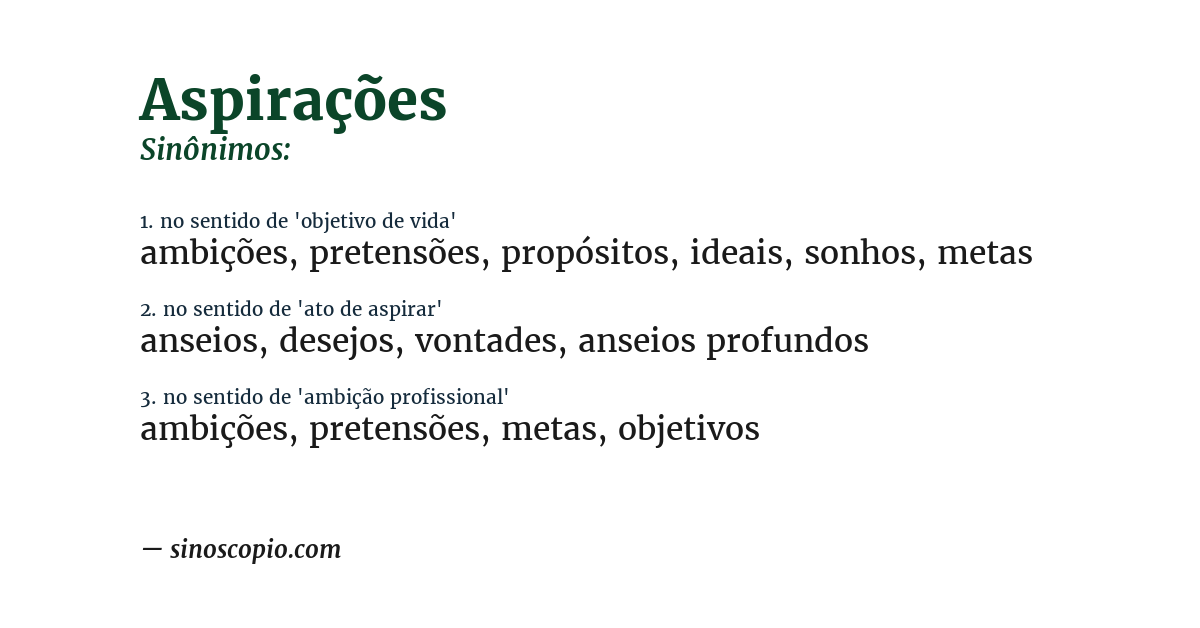 Sinônimo de aspirações