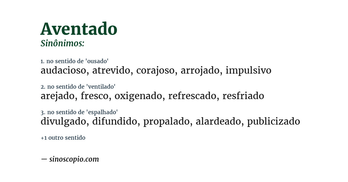 Sinônimo de aventado