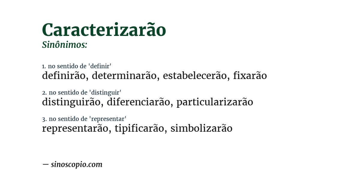 Sinônimo de caracterizarão