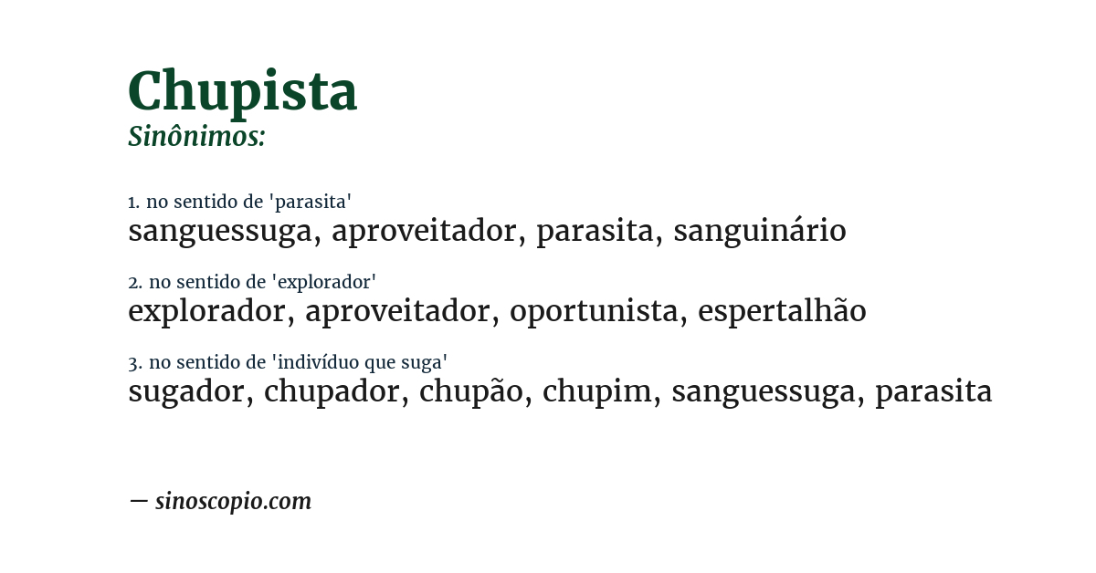 Sinônimo de chupista