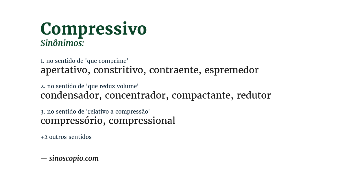 Sinônimo de compressivo