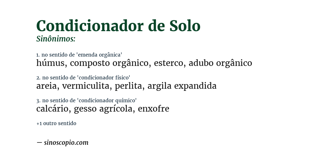 Sinônimo de condicionador de solo