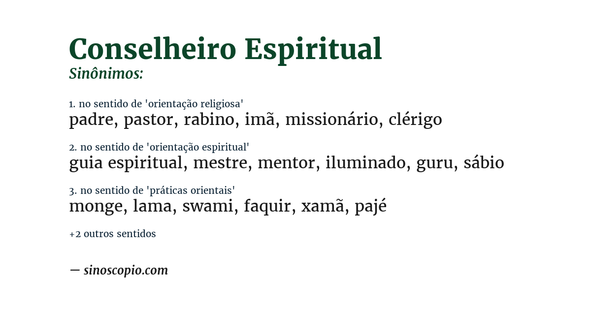 Sinônimo de conselheiro espiritual
