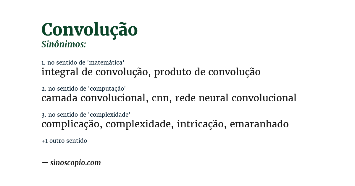 Sinônimo de convolução