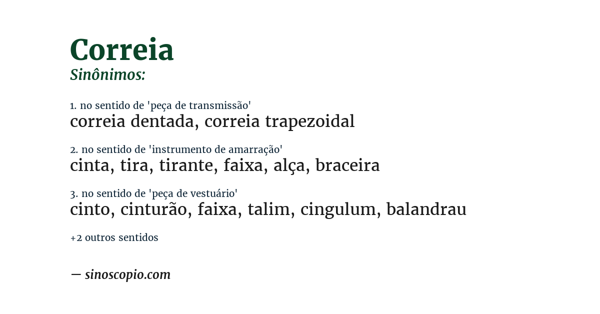 Sinônimo de correia