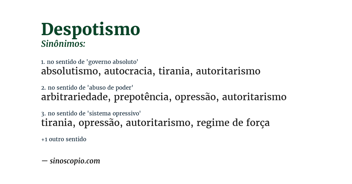 Sinônimo de despotismo