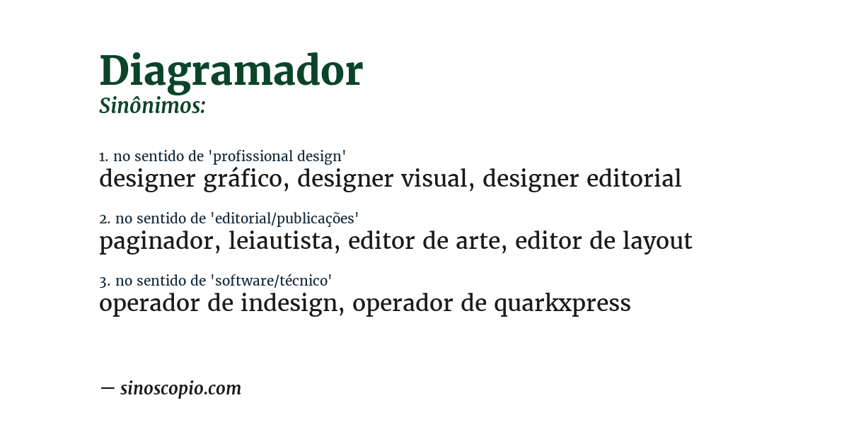 Sinônimo de diagramador