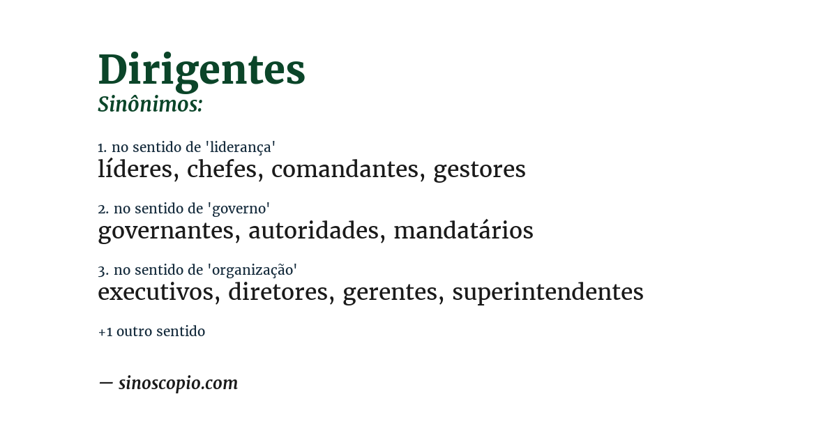 Sinônimo de dirigentes