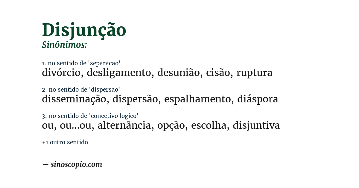 Sinônimo de disjunção