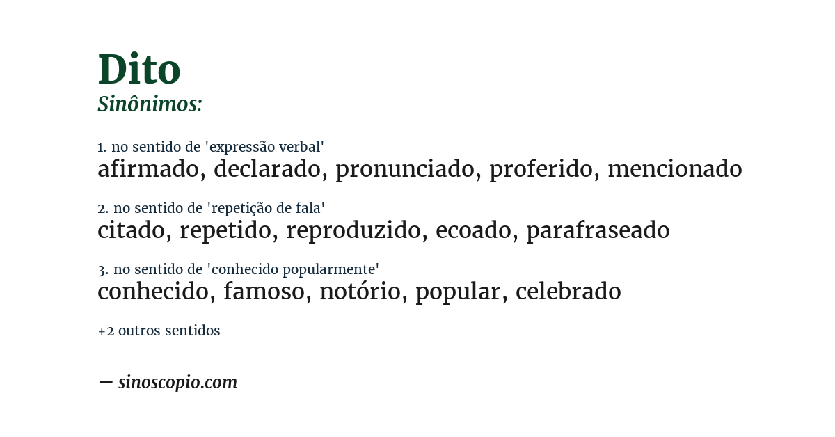 Sinônimo de dito