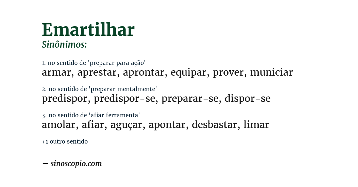 Sinônimo de emartilhar