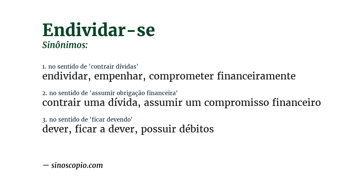 Sinônimo de endividar-se