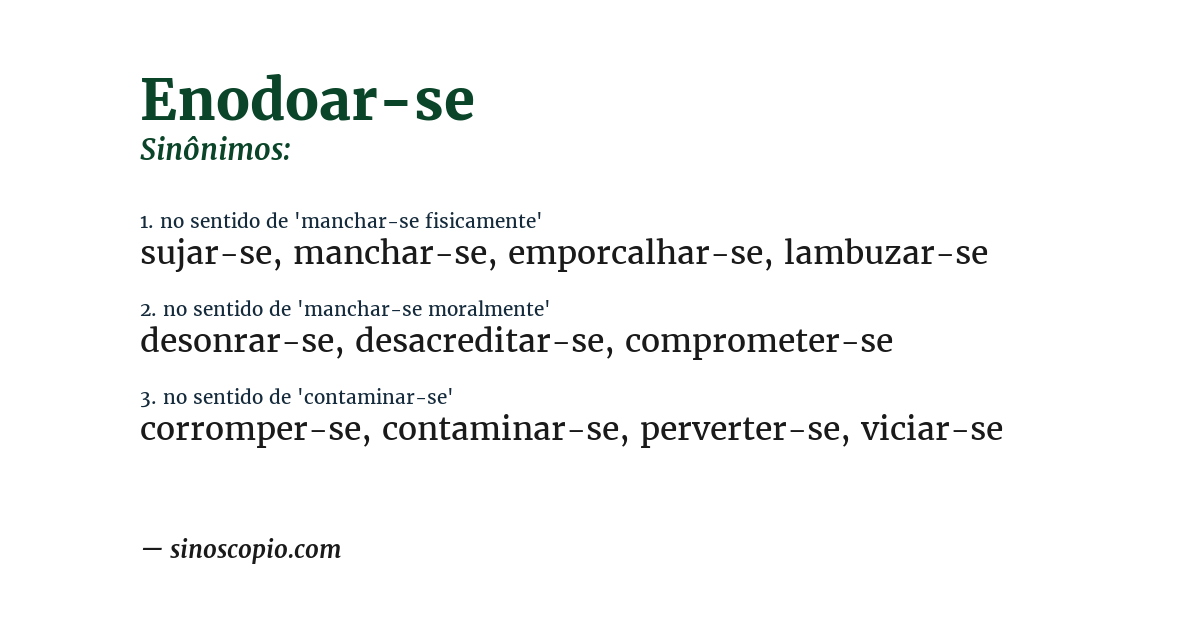 Sinônimo de enodoar-se