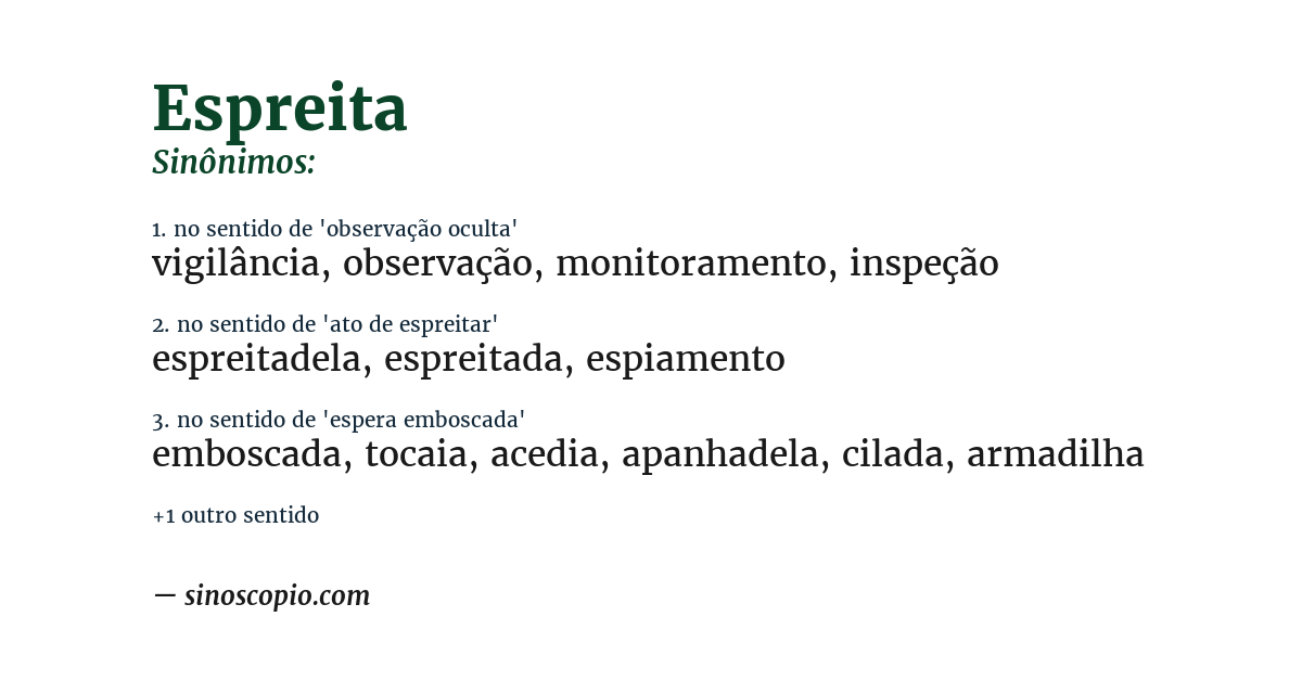 Sinônimo de espreita