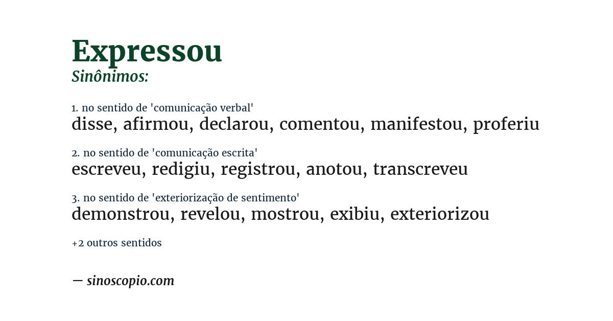 Sinônimo de expressou